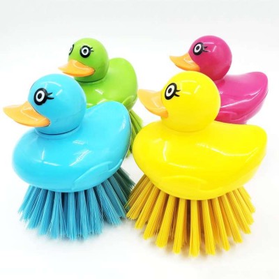 wholesale Plastic cartoon duck  Professional Tools kitchen  Wash Dish brush  Cleaning Brush